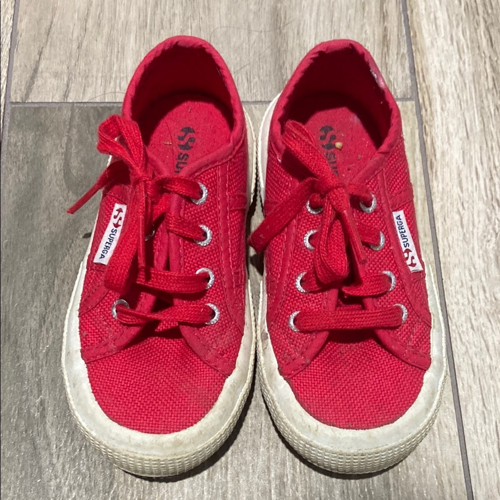 Superga Red Canvas Sneakers Classic Low-Top Design
